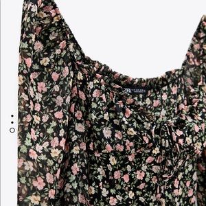 Zara midi floral print dress